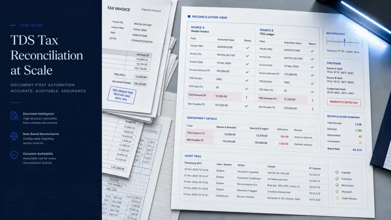 TDS reconciliation workflow comparing compliance records and internal books
